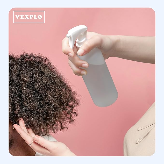 VEXPLO Spray Bottles Plastic Water Spray Bottle for Hair, Ultra Fine Mist Empty Mister Spray Bottles for Hair, Cleaning, Plants, Pets, Barbers, Salons, Essential Oil Scents, 2 Pack 10 oz (300ML)