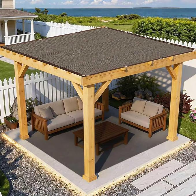 Shade Cloth for Garden ，Greenhouse Plants Fence Privacy Screen s Outdoor Patio Balcony Awning mesh tarp pergola Cover Screen Porch Backyard Apartments Retractable 10FT*10FT 50%