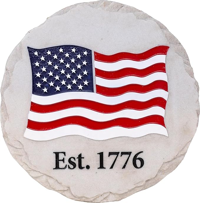 Spoontiques Est 1776 Stepping Stone - Decorative Garden Stone for Yard, Patio, Garden or Walkway - Outdoor or Indoor Home Decor