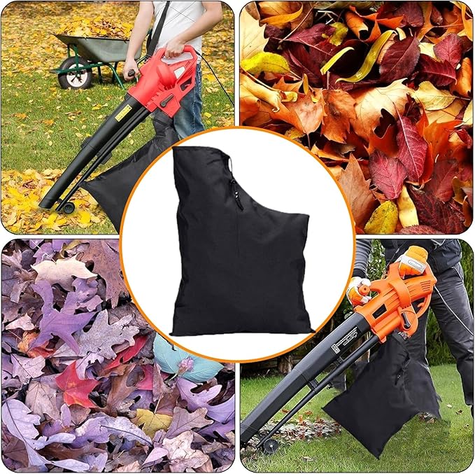 3 Pack Replacement Leaf Vacuum Bags, 29"x20" Heavy Duty Collection Dump Bag, Adjustable Drawstring Universal Fit for Most Leaf Blower Vacuum, Outdoor Yard Work Accessories