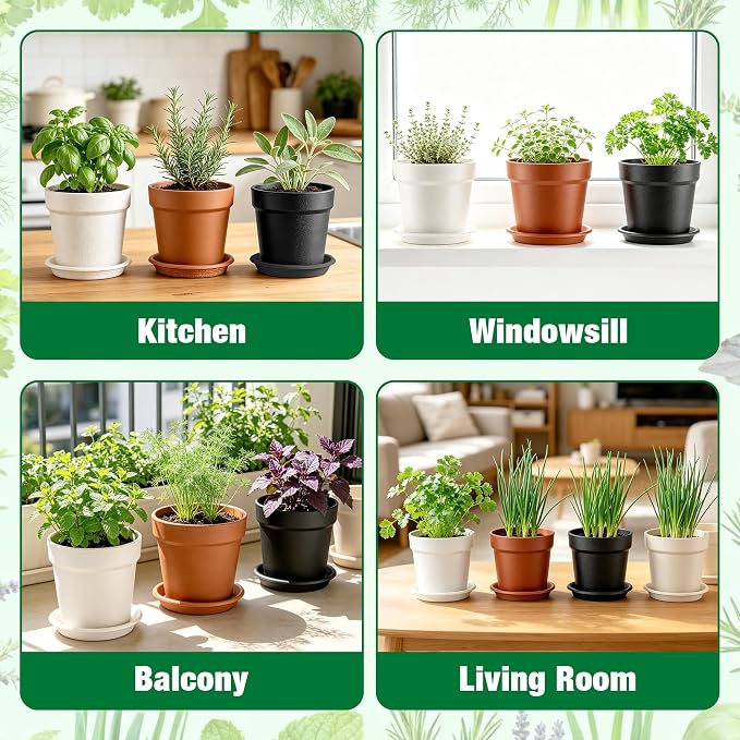 12 Herb Garden Kit Indoor, Complete Kitchen Window Herbs Seeds Growing Starter Set Kit Gardening Gift Birthday Housewarming Christmas Gift for Women Her Mom Men Home Chefs Gardener Beginner