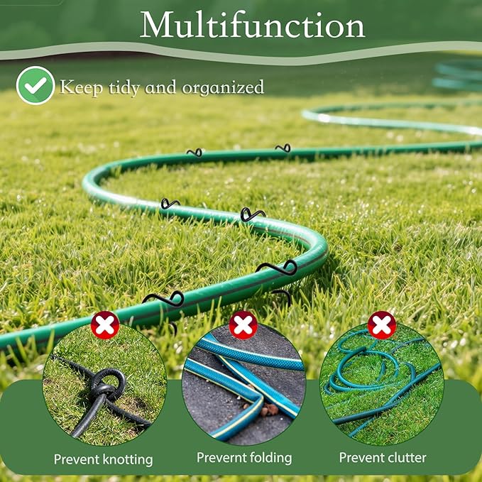 6 PCS Hose Guides for Garden, Hose Guards for Flower Beds, Heavy Duty Steel Hose Guide Stakes for Plant Protection, Garden Hose Mounting Direction for Lawn & Yard Outside