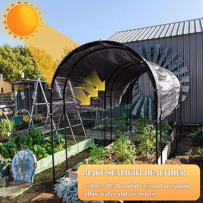 Cool Area 70% 6.5x20ft Sunblock Shade Cloth Cover Mesh UV Resistant Net for Garden Flower Plant Greenhouse, Black