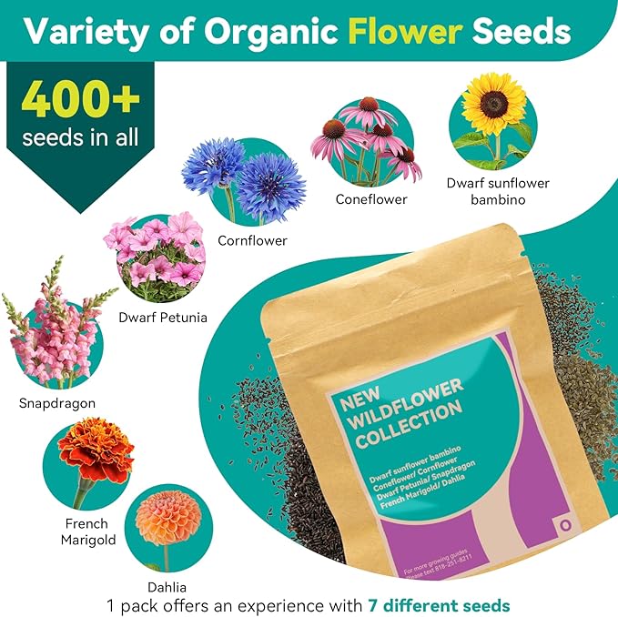 LYKOCLEAN Hydroponic Seeds Pods for iDOO Hydroponics Growing System, 12 Seed pods, 350+ Seeds (Flower, 12-pods)