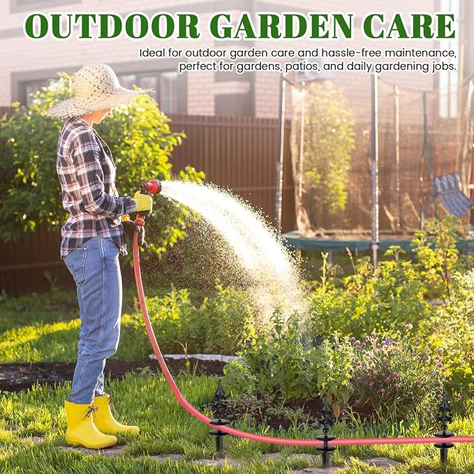 Zonon 6 Packs 12 Inch Garden Hose Guide Stake Heavy Duty Cast Iron Hose Guides Spike Decorative Garden Stakes Protector for Lawn Yard - Keeping Hoses Away from Flower Beds(Classic Style)