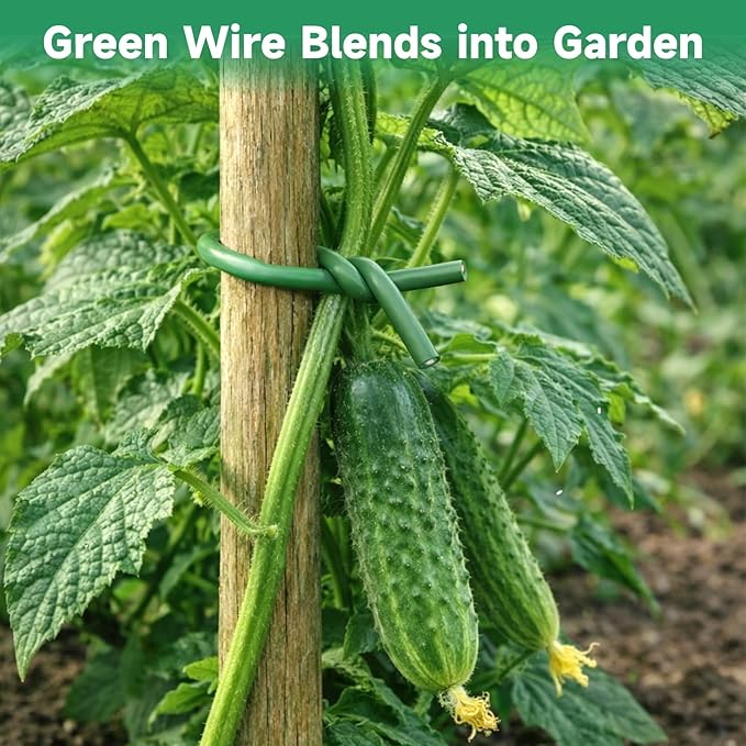 KINGLAKE Green Garden Wire with Pliers - 132 Feet 3.5mm Garden Ties Soft Plant Twist Ties Plant Wire for Climbing Plants Tomatoes Support Vines Vegetables Flowers Indoor & Outdoor Gardening Training