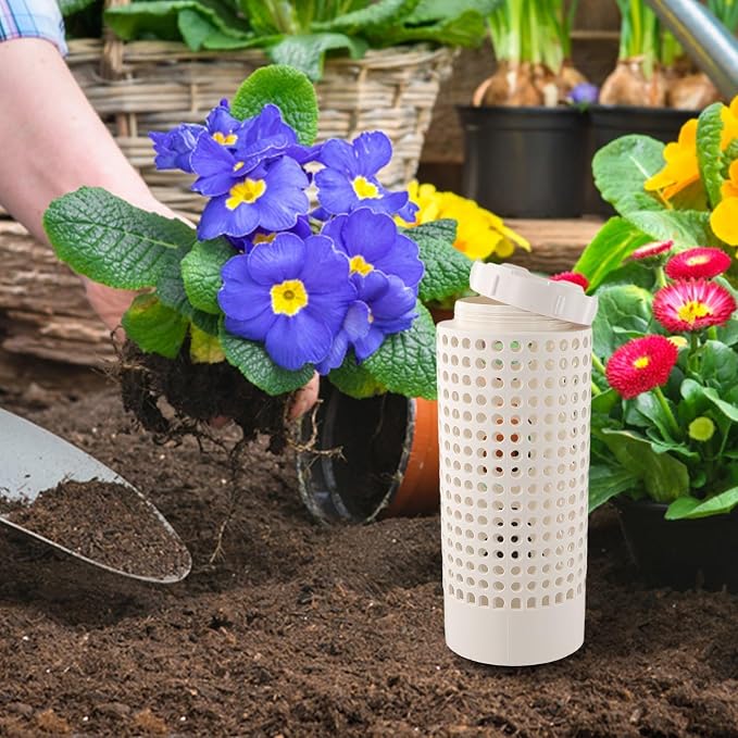 Underground Worm Farm, Garden Vermicomposting Bin, 12X6x6 Inch Space-Saving Composter Tube with Secure Screwed Lid and Ventilator, Outdoor Waste Processor for Kitchen Scraps Raised Beds(2pcs)