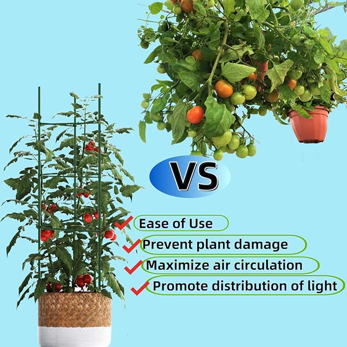 60PCS Plant Stake Arms for Tomato Cage，Expandable 11.8" Plant Supports Trellis Connector Clips for 11mm Garden Plants Stakes Stand Outdoor/Indoor