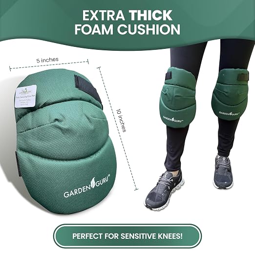 Garden Guru Cushioned Gardening Knee Pads with Adjustable Straps - Soft Inner Liner, Ultra Comfort Padding, Garden Kneelers for Yard Work, Cleaning, Household Chores, Roofing, and More (4 Pack)
