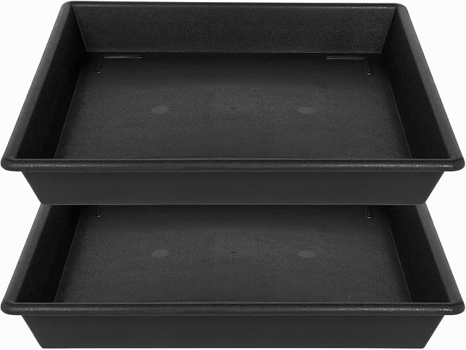 NIMYAU Square Plant Saucer 20 Inch 2 Pack 16 18 20 Extra Large Plant Trays for Pots Heavy Duty Plastic Plant Saucers for Indoors Outdoors, Flower Pot No Holes Plant Drip Trays