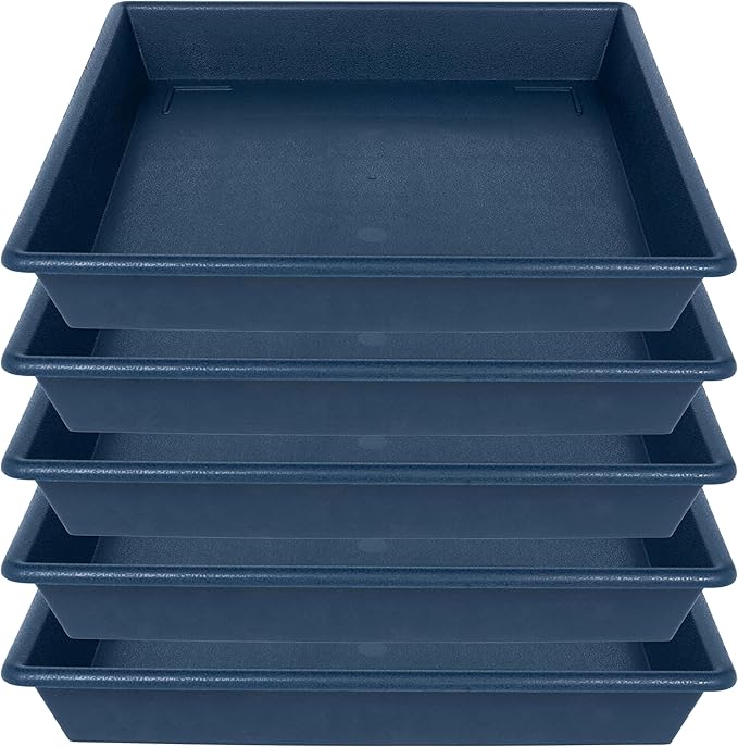 NIMYAU Square Plant Saucer 6 Inch 5 Pack6 8 12 14 16 18 20 Plant Trays for Pots, Flower Pot No Holes Plant Drip Trays,Heavy Duty Plastic Plant Saucers for Indoors Outdoors