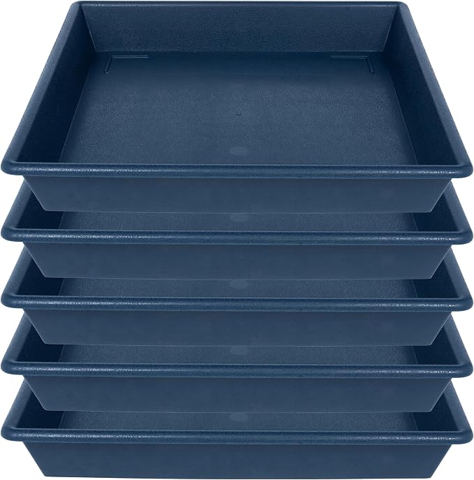 NIMYAU Square Plant Saucer 12 Inch 5 Pack, Plant Stand Plant Trays for Pots Heavy Duty Plastic Plant Saucers for Indoors Outdoors, Flower Pot No Holes Plant Lover Gardening Gifts