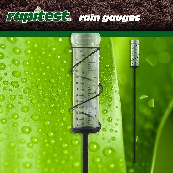Luster Leaf 1646 Rapitest Spiral Metal Rain Gauge with Stake, Metal Spiral Rain Gauge w/ Stake
