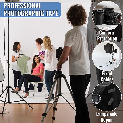 New Upgrade Gaffer Tape Bulk 8 Pack, 11 Mil Industrial Grade Gaffer Tape, 2’’ x 30 Yards, Strong Adhesion, Easily Remove No Residue, Professional Matte Finish No Reflection, Black Cloth Tape for Stage