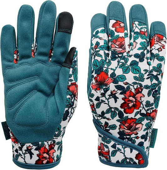 Gardening Gloves,Women Yard Work Garden Glove,Gifts | Thorn Proof,Puncture Resistant,Touchscreen,Gift,Leather,Spandex