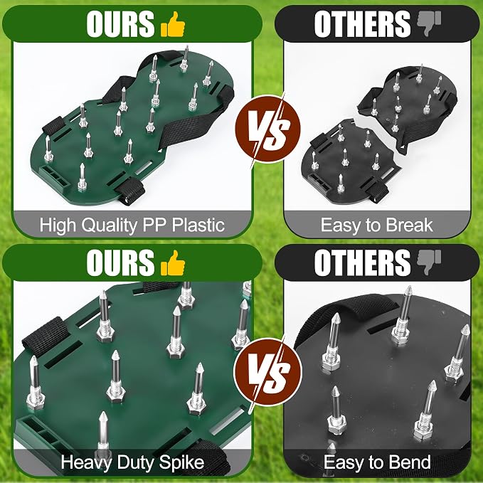 Miuwauer Lawn Aerator Shoes (Classic Version (Durable PP Sole), Green-Black)