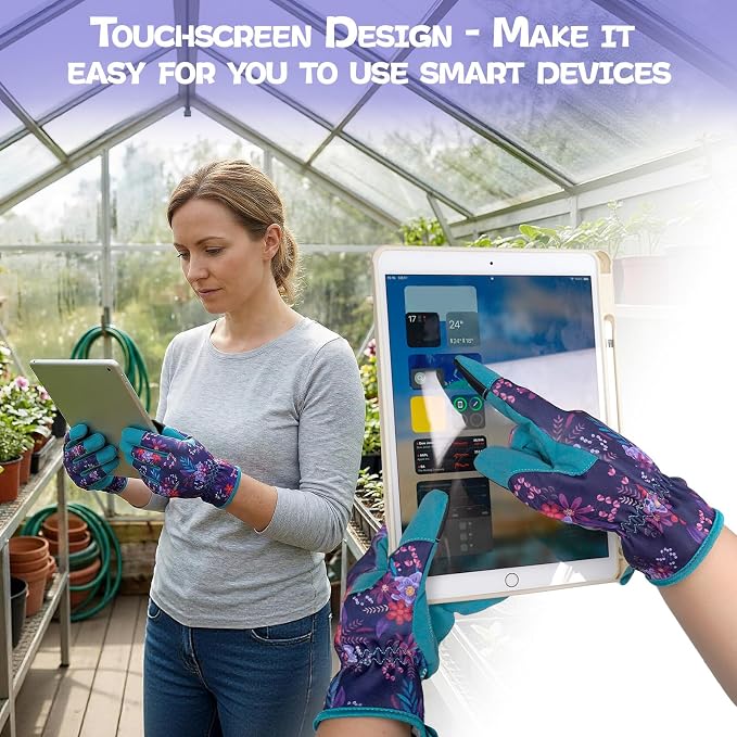 Leather-Gardening-Gloves for Women,Thorn-Proof Work-Gloves for Weeding,Digging,Planting,Pruning Yard garden Gloves
