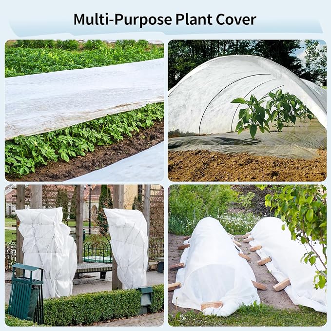 Insoma 1.1oz/yd Plant Covers Freeze Protection,6.9 X 16.8 FT Floating Row Cover for Garden, Frost Plant Blanket for Winter Frost/Sun Pest Protection
