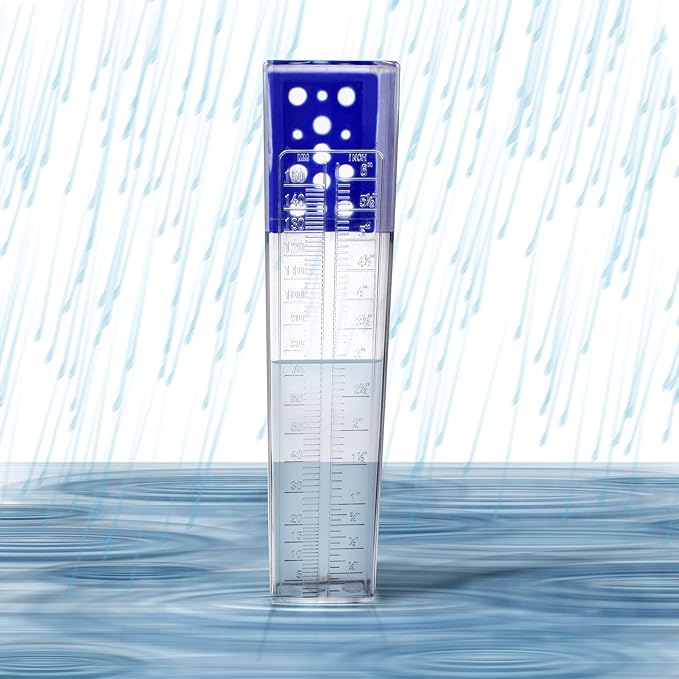 Professional Outdoor Rain Gauge 6 Inch Capacity | For Yard, Heavy Duty