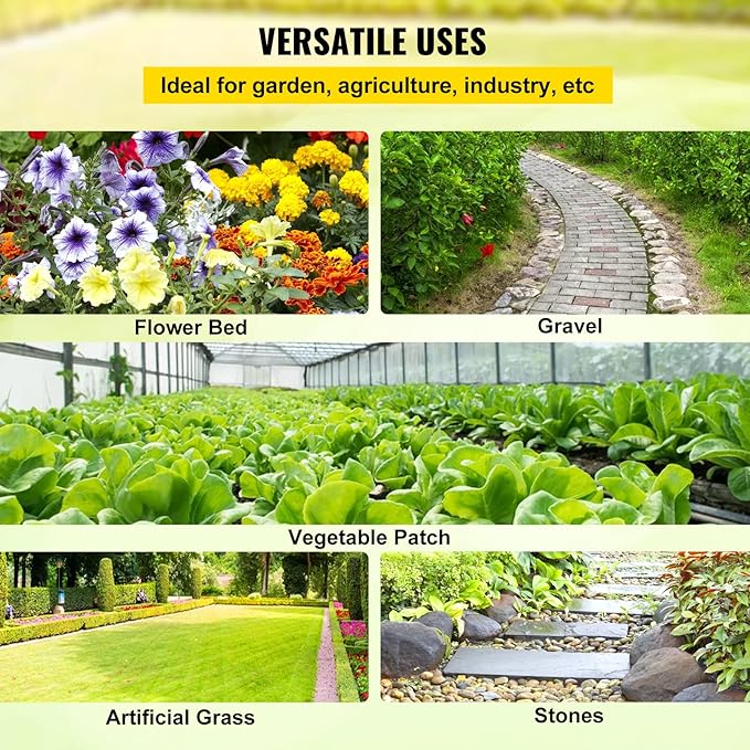 VEVOR Weed Fabric Barrier Heavy Duty, 4x300FT 5.8oz Weed Blocker Fabric, Woven Landscape Fabric, Garden Weed Barrier, Control Ground Cover, Geotextile, Gardening Mat, Black