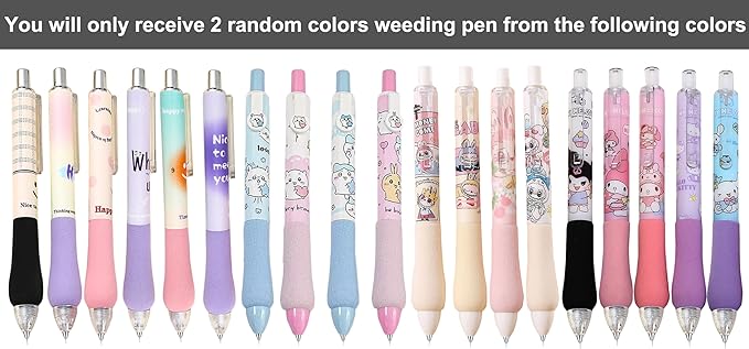 aigHOMnE 2 Piece Pin Pen Weeding Tool for Vinyl, Precision Weeding Pen Tools Quick Air Release Tool Pinpen for Craft Projects Pen Weeder Pokey Tool (2 Piece Random Color)