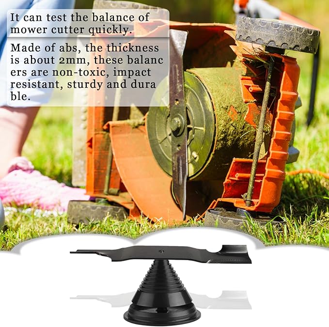 4PCS Lawnmower Blade Sharpener, Universal Rotary Lawn Mower Blade Sharpener with Balancer for Any Power Hand Drill (Blue)