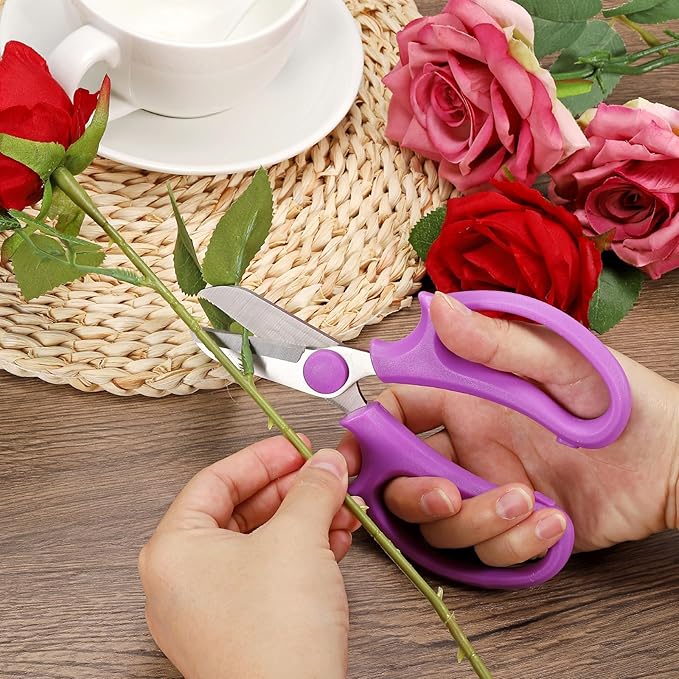 PATIKIL Floral Scissor, 3 Pcs Garden Scissors Floral Shears Gardening Pruning Shears Scissors with Comfort Grip Handle for Plants Trimming, Pink