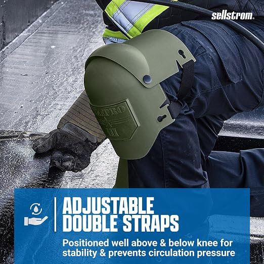 Sellstrom Ultra Flex KneePro Professional Knee Pads for Men & Women with Thick Foam Cushioning & Heavy Duty Hard Outer Shell - Adjustable Straps with Speed-Clips & Ergonomic Metal Hinges - for Construction Work, Gardening, Roofing, Flooring