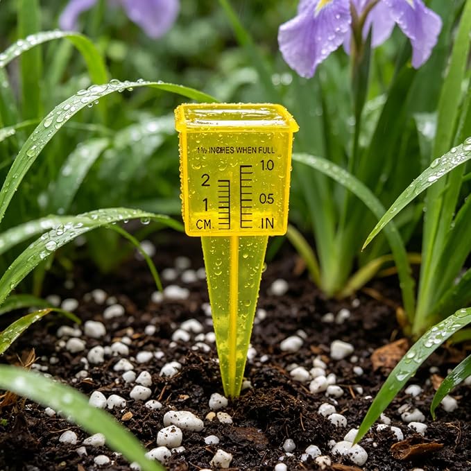Semetall 4Pcs 1.5" Rain Gauges,Sprinkler Gauge for Outdoor Water Measuring