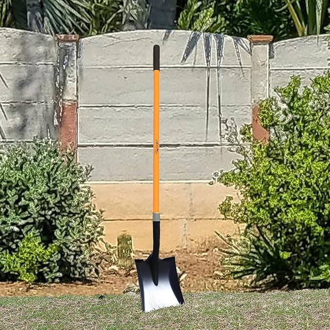 Ashman Heavy-Duty Transfer Shovel (1 Pack) with 47-Inch long Durable Handle and Blade- Ideal for Construction, Landscaping, Gardening, and Snow Removal- Durable, Rust-Resistant, and Multipurpose Scoop