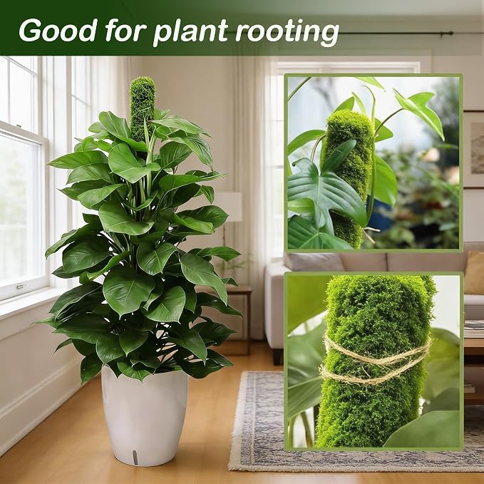 47.24 Inch Moss Pole, Bendable Moss Pole Plant Support, Tall Moss Poles for Climbing Plants Indoor DIY, Coco Coir Plant Pole Moss Plant Stick Support Stake Kit for Potted Plants, Pothos, Philodendron
