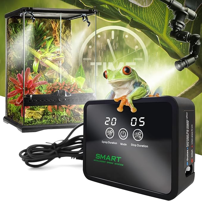 MYGIIKAKA Reptile Fogger Automatic Reptile Mister Fogger for Terrarium, Timed Terrariums Humidifiers for Chameleon/Lizard/Snake/Turtle/Frog