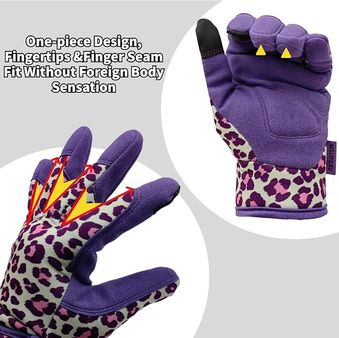 Gardening Gloves,Women Yard Work Garden Glove,Gifts | Thorn Proof,Puncture Resistant,Touchscreen,Gift,Leather,Spandex