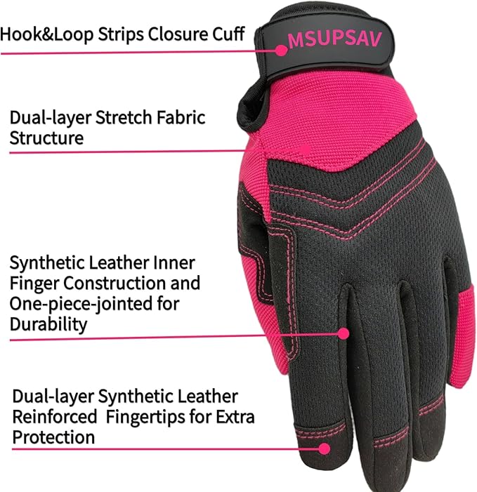 Gardening Gloves,Women Yard Work Garden Glove,Gifts | Thorn Proof,Puncture Resistant,Touchscreen,Gift,Leather,Spandex
