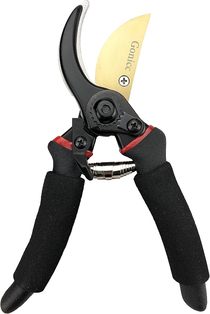 gonicc 8" Professional Premium Titanium Bypass Pruning Shears (GPPS-1003), Hand Pruners, Garden Clippers, Bonsai Cutters