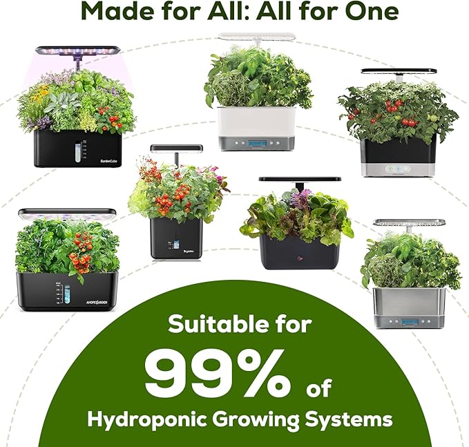 12 Pods Herbs Green Seed Pod Kit for AeroGarden, Ahopegarden Hydroponics Growing System, 1000+ Seeds of Basil, Parsley, Thyme, Mint, Cilantro, Dill, Oregano