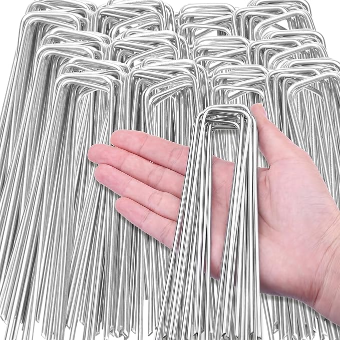 5000 Pack 6 Inch Landscape Staples Bulk, Galvanized Garden Stakes 11 Gauge U-Shaped Pins Tent Stakes Yard Ground Staples for Landscaping Fabric, Lawn, Turf, Fence, Plant Cover, Irrigation