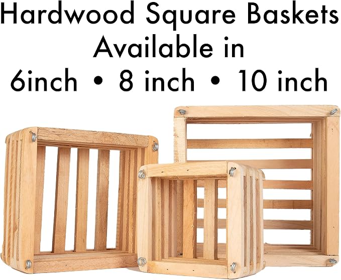 Better-GRO Cedar Slat Vanda Basket - 6 inch Square