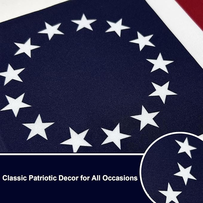 Bradford Betsy Ross Garden Flag 12x18 Inch Vivid Color 13 Star Colonial American Flags for Yard 250th Anniversary 4th of July Memorial Day Decoration