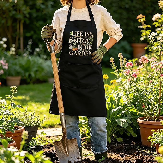 Funny Gardening Apron for Women with Pockets, Garden Gifts for Gardener Plant Lover Mom Grandma Birthday