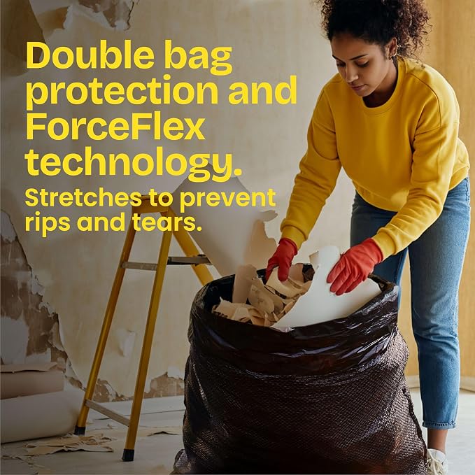 Glad Trash Bags, ForceFlex Large Garbage Bags ‚ 30 Gallon Black Trash Bag ‚ 68 Count (Package May Vary)