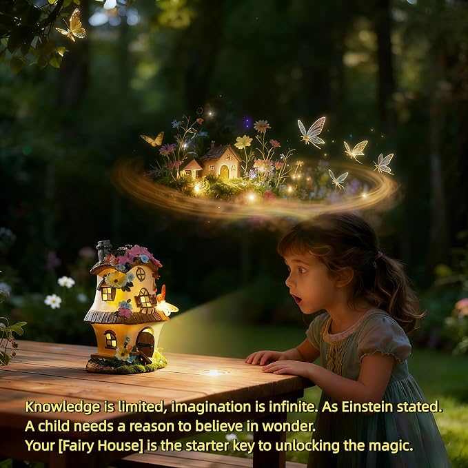 Fairy Garden Houses, Fairy Houses,Fairy Houses for Outside,Fairy Garden Houses Outdoor,Solar Fairy Garden,gnome House,Fairy Garden,Fairy Garden Accessories, for Women Gift/Teenage Gift
