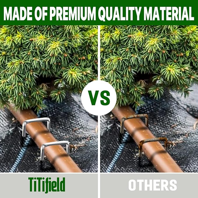 Landscape Staples 4 Inch 50 Pack Galvanized Garden Stakes Anti-Rust Landscape Pins for Weed Barrier Fabric, Artificial Turf and Landscape Fabric