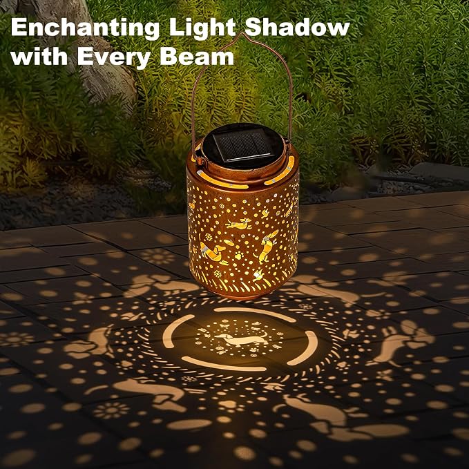 Dachshund Dog Solar Lanterns, Mothers Day Gifts for Mom Grandma Women, Gifts for Dog Lovers, Outdoor Waterproof Hanging Garden Decor for Patio Yard