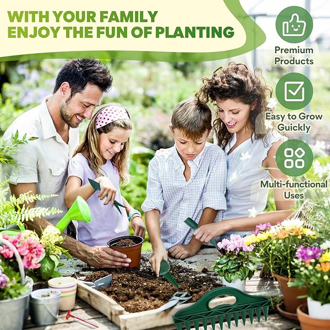 7 Pack Seed Planter Tool, Handhold Seed Dispenser, Transplanting Dibber and Small Sowing Tools for Vegetables Flowers Garden Greenhouse Farmland