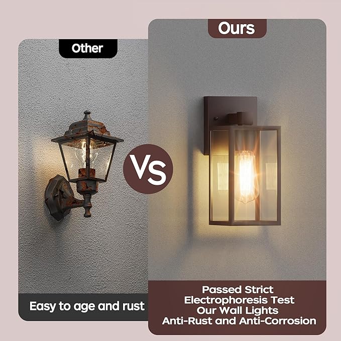 Oil Rubbed Bronze Outdoor Front Porch Light Fixture Wall Mount, LED Exterior lighting fixtures, Waterproof Wall Sconce Lantern Lamp, Outside Coach Lights for House, Patio, Garage, Doorway, Entryway