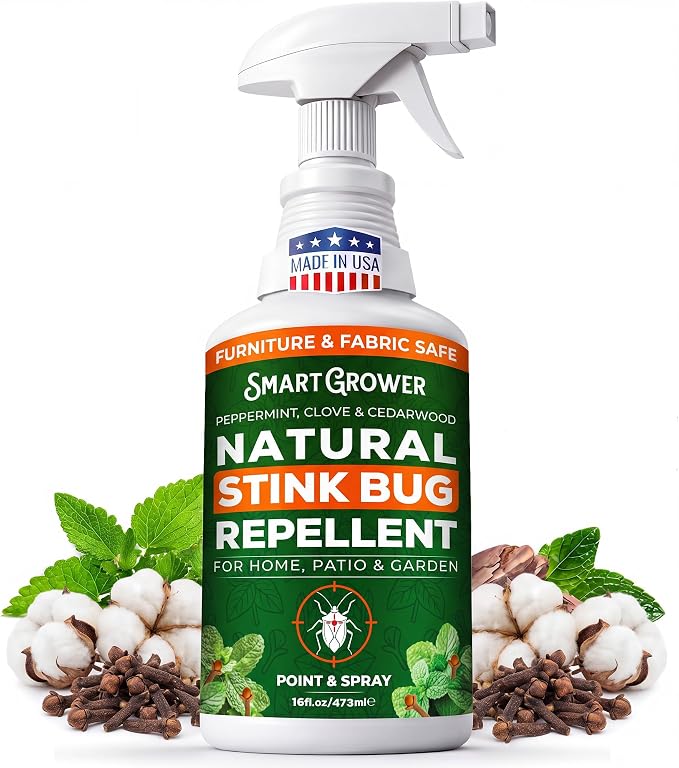 Natural Stink Bug Spray & Repellent for Indoor & Outdoor Use – Plant-Based Stink Bug Eliminator with Essential Oils, Stain-Free on Fabric, Pet & Family Friendly, 16 oz Ready-to-Use