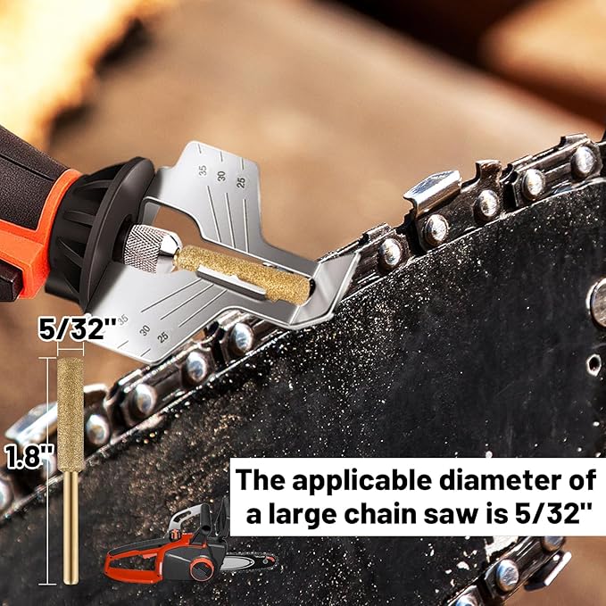 24pcs High Hardness Titanium Plated Chainsaw Sharpener Bits for Chain, Including 5/32''x 8pcs, 3/16''x 8pcs, 7/32''x 8pcs