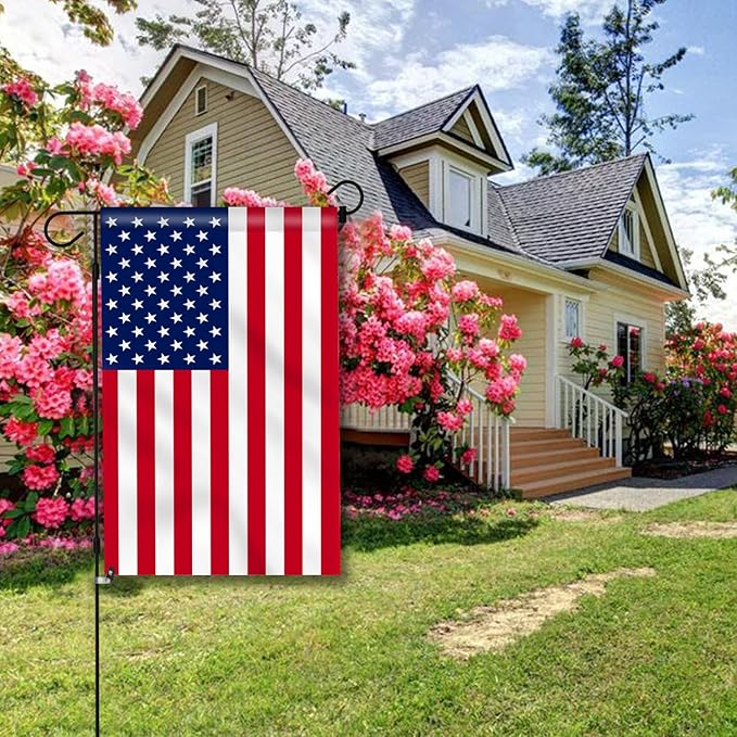 Anley Double Sided Premium Garden Flag US National Garden Flag - American United States July 4th Independence Day Patriotic Decorative Yard Flags - Weather Resistant & Double Stitched 18x12.5 In (2 Pack)
