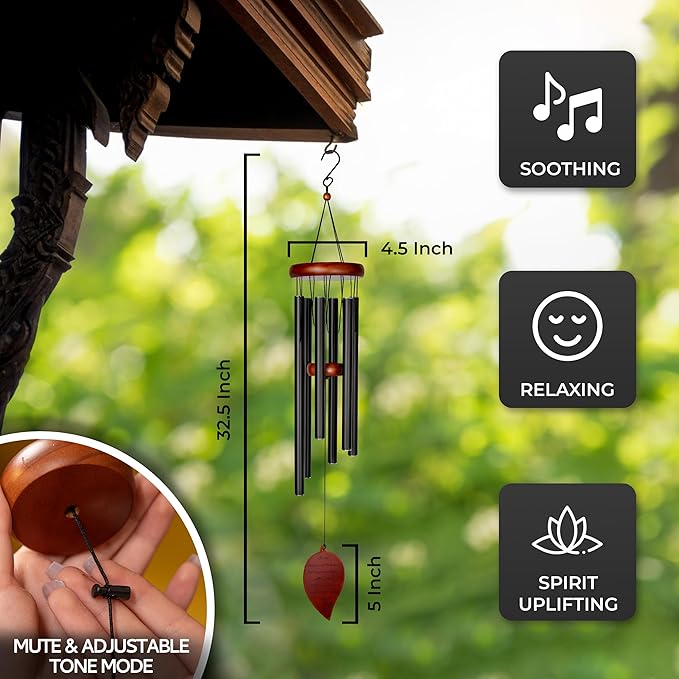 Best Memorial Wind Chimes for Outside - 32.5" Sympathy Wind Chimes Memorial Gifts for Loss of Loved One - in Remembrance Gifts - Best Bereavement Gift Idea for Loss of Loved One - Unique Funeral Gift